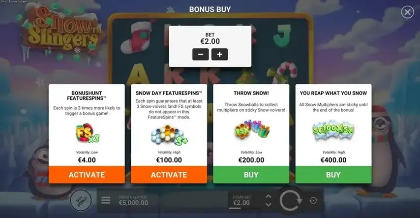 Snow Slingers bonus Snow Slingers бонус
